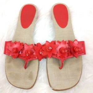 4/$20 Etienne Aigner Floral Sandals Fun Sandal